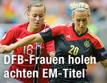 Lena Gössling (Deutschland) im Zweikampf mit Kristine Hegland (Norwegen)
