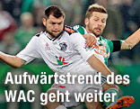 Nemanja Rnic (WAC) und Guido Burgstaller (Rapid)