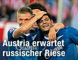 Jubel der Zenit-Spieler nach einem Tor von Hulk
