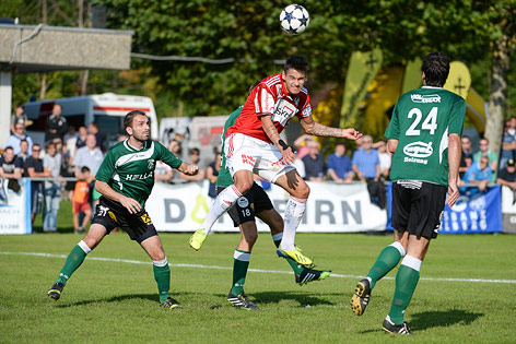 © GEPA/Oliver Lerch Cemil Akyildiz, David Kovacec (Dornbirn), Toni Vastic (Ried) und Kevin Albrich (Dornbirn)