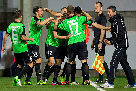 Jubel der Pasching-Spieler