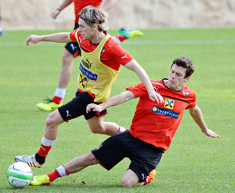 Zlatko Junuzovic und Christoph Leitgeb während des Trainings in Alicante