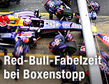 Boxenstopp von Mark Webber (Red Bull)