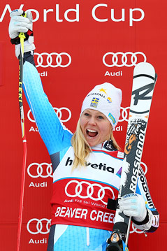 © APA/AP/Alessandro Trovati Jessica Lindell-Vikarby jubelt