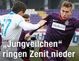 Dzhamaldin Khodzhaniyazov (St.Petersburg U19) und Valentin Grubeck (Austria U19)