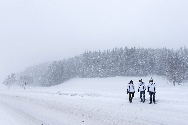 © ORF.at/Dominique Hammer ORF.at-Journalisten im Schneegestöber