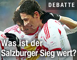 Jubel von Robert Zulj und Andre Ramalho (beide Salzburg)