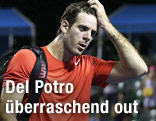 Juan Martin Del Potro (ARG) greift sich auf seinen Kopf