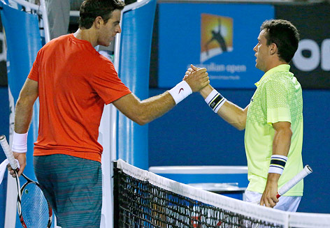 Handshake von Juan Martin Del Potro (ARG) und Roberto Bautista Agut (ESP)