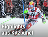 Marcel Hirscher (AUT) im ersten Durchgang vom Kitzbühel-Slalom