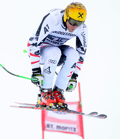 Max Franz (AUT) im Abfahrtstraining von St. Moritz