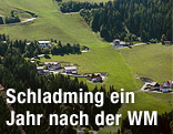 Luftaufnahme von Skigebiet