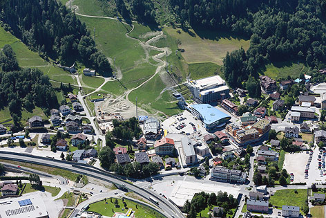 © GEPA/Markus Oberlaender Luftaufnahme von Skigebiet