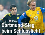 Braunschweig Havard Nielsen (Braunschweig) right gegen Henrikh Mkhitaryan  (Dortmund)