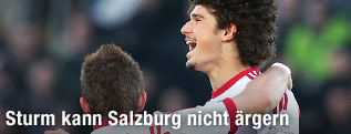 Jubel von Valon Berisha und Andre Ramalho Silva (Salzburg)