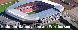 Das Fußballstadion von Klagenfurt am Wörthersee