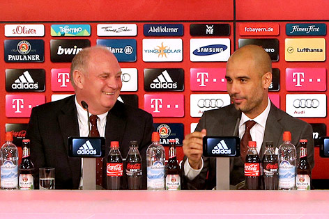 © GEPA/Andreas Pranter Uli Hoeneß und Josep Guardiola