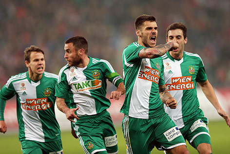 © APA/Daniel Krug Jubelnde Rapid-Spieler