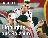 Jubelnde Salzburg-Spieler