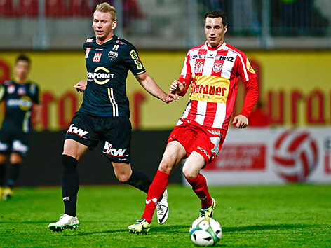 © GEPA/Klaus Pressberger Martin Harrer (Altach) und Christian Haselberger (Kapfenberg)