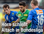 Markus Lackner (Horn), Emanuel Sakic (A Lustenau) und Florian Sittsam (Horn)