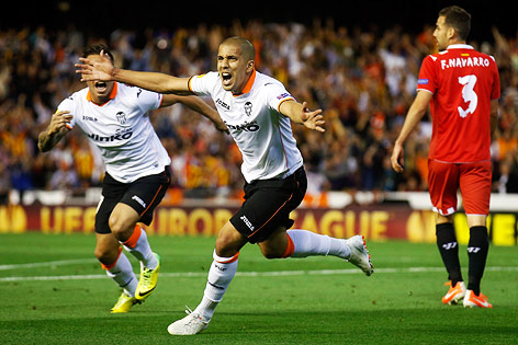 Sofiane Feghouli (Valencia) jubelt
