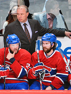 © APA/Helmut Fohringer Thomas Vanek (Montreal Canadiens) und Trainer Michel Therrien