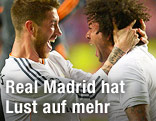 Sergio Ramos und Marcelo (beide Real Madrid) jubeln