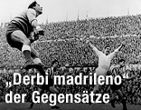 Szene aus dem Spiel Atletico Madrid gegen Real im Europacup-Semifinale, 1959