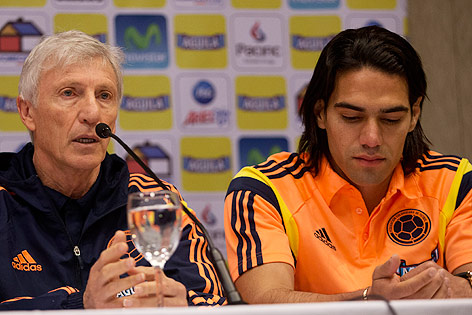 Radamel Falcao und Trainer Jose Pekerman
