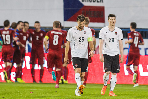 © ORF.at/Christian Öser Andreas Ivanschitz und Marcel Sabitzer enttäuscht nach dem Ausgleich