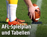 Hand greift nach Football