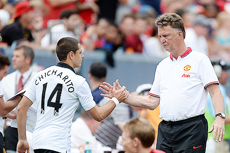 Louis van Gaal und Javier Chicharito Hernandez