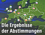 Karte mit den 13 Orten der EM 2020