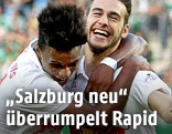 Jubel von Valentino Lazaro und Massimo Bruno (Red Bull Salzburg)