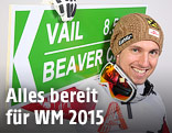 Marcel Hirscher mit einem Schild aus Beaver Creek
