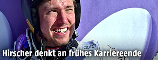 Marcel Hirscher (AUT) hockt im Zielbereich