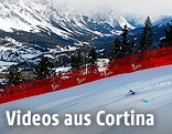 Skifahrerin im Super-G von Cortina