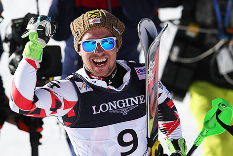 Marcel Hirscher jubelt