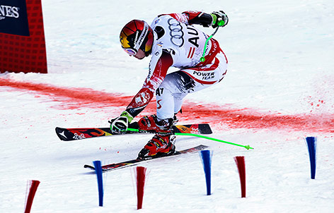 Marcel Hirscher (AUT) überschreitet die Ziellinie