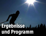 Silhoutte eines nordischen Kombinierers im Sprint