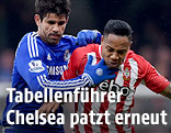 Diego Costa (Chelsea) und Nathaniel Clyne (Southampton)