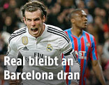 Real Madrids Gareth Bale jubelt