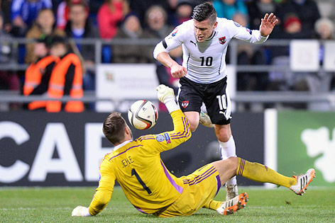 © APA/EPA/Walter Bieri Zlatko Junuzovic im Spiel gegen Liechtenstein