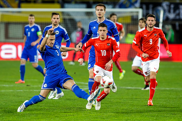 Szene aus dem Spiel Österreich - Bosnien