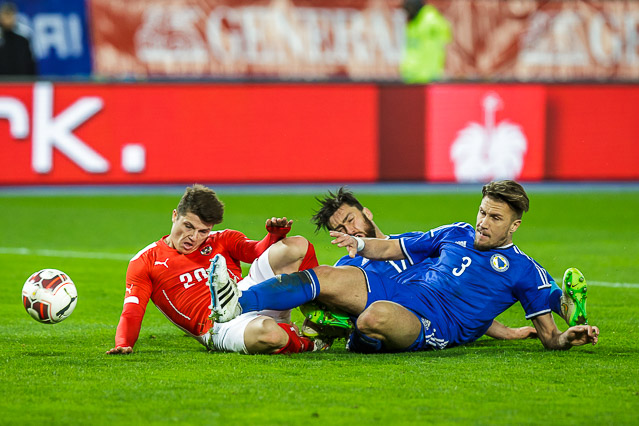 Szene aus dem Spiel Österreich - Bosnien