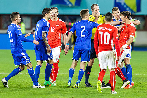 Streitereien zwischen den Spielern von Bosnien-Herzegowina und Österreich