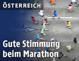 Marathonläufer aus der Luftperspektive