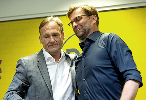 © APA/EPA/Federico Gambarini Hans-Joachim Watzke und Jürgen Klopp