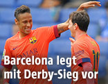 Barcelonas Neymar und Messi jubeln